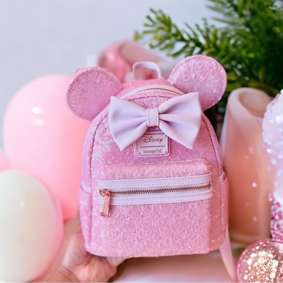 Loungefly Bags Loungefly Exclusive Disney Minnie Mouse Cotton Candy Sequin Backpack Poshmark